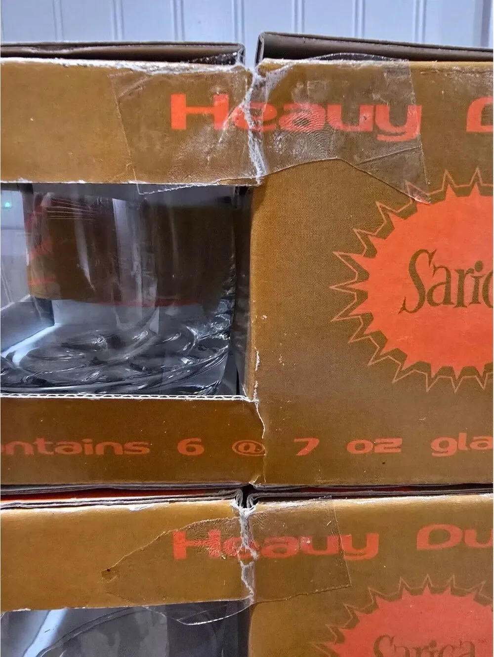 Vtg 1970s Sarica Heavy Duty Rock Glass Tumblers New Old Stock Box of 6 Multi-Qty